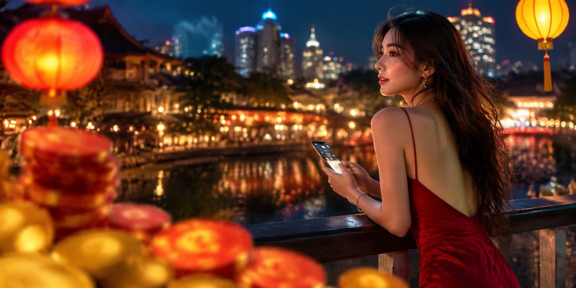 Người chơi tại Hà Nội đăng nhập tài khoản casino di động dưới ánh đèn lồng về đêm